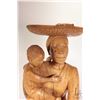Image 2 : Hand made African wooden carving of a woman and child, no signature seen, 25" in height. Note: Not a