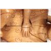 Image 4 : Hand made African wooden carving of a woman and child, no signature seen, 25" in height. Note: Not a