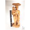 Image 9 : Hand made African wooden carving of a woman and child, no signature seen, 25" in height. Note: Not a