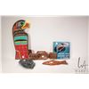 Image 1 : Selection of hand carved First Nations items including soapstone face, signed by artist, an 18" carv