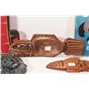 Image 4 : Selection of hand carved First Nations items including soapstone face, signed by artist, an 18" carv