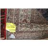 Image 3 : 100% hand made Iranian carpet "Hamdan" with center medallion, floral design, red background and high