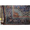 Image 2 : 100% hand made Iranian carpet "Mashad" with blue background, overall floral design and highlights of