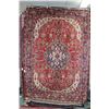 Image 1 : 100% hand made Iranian carpet "Tabriz" with center medallion, red background, overall floral design 