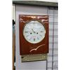 Image 1 : Mid century modern Russian made chiming wall clock, working at time of cataloguing. Note: Not availa
