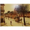 Image 1 : Carlos, framed acrylic on canvas painting of a European street scene, 48" X 60"  Note: Shipping not 