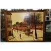 Image 2 : Carlos, framed acrylic on canvas painting of a European street scene, 48" X 60"  Note: Shipping not 
