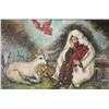Image 1 : Lerma, artist signed acrylic on canvas painting after "Einsamkeit" originally by Marc Chagall, 24" X