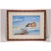 Image 2 : Artist signed original watercolour of a barn in winter, 10" X 14"