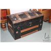 Image 1 : Antique oak bound dome top steamer trunk 17" H X 29" X 17" . Note: Not available for shipping. Local