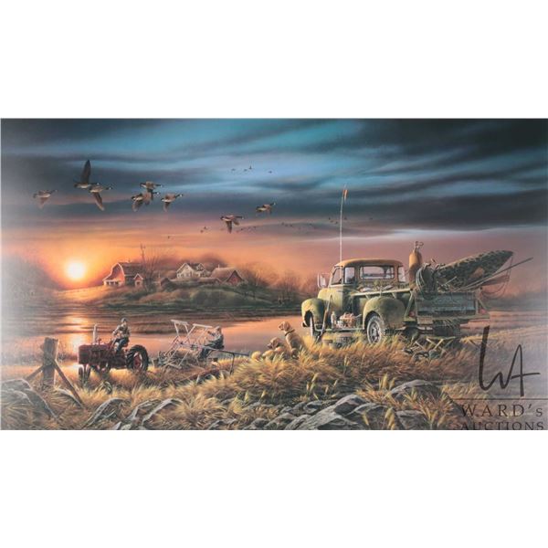 Terry Redlin framed limited edition print titled "Patiently Waiting", 1460/9500, overall dimensions 