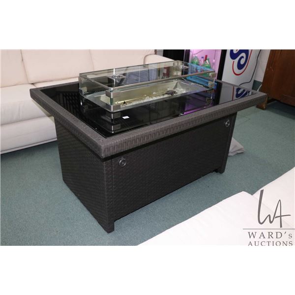 Outland Living fire table, includes near full 20 lbs. bottle of propane and protective cover, 24" X 