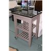 Image 1 : Outdoor server with marble top on two castors 34" X 20" square