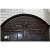 Image 6 : Antique domed top book cabinet with raised panel doors below and two glazed leaded panel doors 76" H