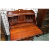 Image 2 : Antique mahogany fall front secretaire with three serpentine drawers, carved ball and claw feet and 