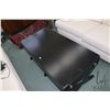 Image 2 : Semi contemporary black finish coffee table with single drawer on each end and cross supports, made 