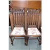 Image 2 : Set of seven matching antique slat back chairs with carved back supports, including six side chairs 