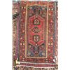 Image 1 : 100% hand made Iranian carpet "Zanjan" with red background, center medallion and highlights of blue,