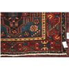 Image 2 : 100% hand made Iranian carpet "Zanjan" with red background, center medallion and highlights of blue,