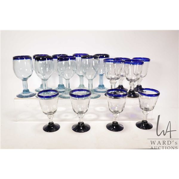 Roselift Height Dos Suenos Mexico glassware including eight each of 6" & 6 1/2" high goblets. Note: 