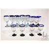 Image 1 : Roselift Height Dos Suenos Mexico glassware including eight each of 6" & 6 1/2" high goblets. Note: 