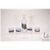 Image 1 : Hand blown art glass decanter and four tumblers signed "Skookum"