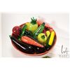 Image 3 : Approx. 19 pieces of hand blown fruit and vegetables and a 15" in diameter Talavera bowl. Note: Not 
