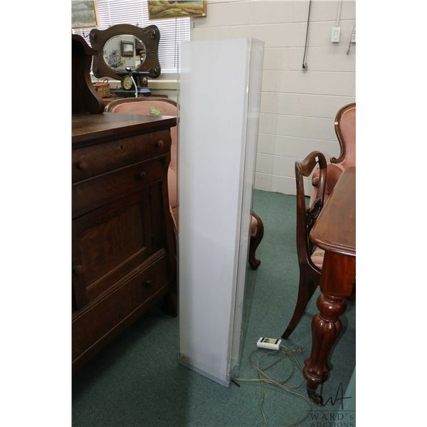 Free standing vertical floor lamp with acrylic diffusing box, 48" in height. Note: Not available for
