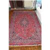 Image 1 : 100% hand made Iranian wool carpet "Mashad" with center medallion, red background and floral design,