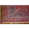 Image 2 : 100% hand made Iranian wool carpet "Mashad" with center medallion, red background and floral design,