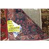 Image 3 : 100% hand made Iranian carpet "Mashad" with center medallion, red background and floral design, high
