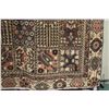 Image 2 : 100% hand made Iranian carpet "Bakhtyar" with geometric tile design and in colours of brown, grey an