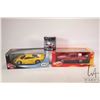 Image 1 : Three die cast Hot Wheels including 1:64 scale 1956 Ford Fairlane Crown Victoria and 1:18 scale '70 