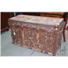 Image 1 : Primitive antique steamer trunk in well used condition 24" H X 41" W X 18" D