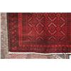 Image 2 : 100% hand made Iranian wool scatter carpet "Baluchi" with red background and highlights of black and