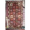 Image 1 : 100% hand made Iranian wool carpet "Bakhtyar" with geometric tile with stylized animals and birds, h