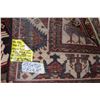 Image 3 : 100% hand made Iranian wool carpet "Bakhtyar" with geometric tile with stylized animals and birds, h