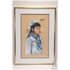 Image 2 : Jensen, framed pastel portrait of a young Indigenous girls, artist signed 16" X 10"