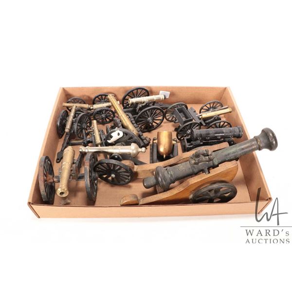 Selection of turned and cast cannons including a variety of scales, material and styles