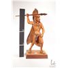 Image 2 : Hand carved wooden warrior with spear, 19" in height