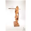 Image 3 : Hand carved wooden warrior with spear, 19" in height