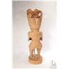 Image 4 : Hand carved wooden sculpture featuring warriors, one Tiki style 22" in height, signed by artist "F. 