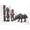 Image 2 : Three pieces of African art including fertility statue signed by artist Katumo 12" in height, styliz