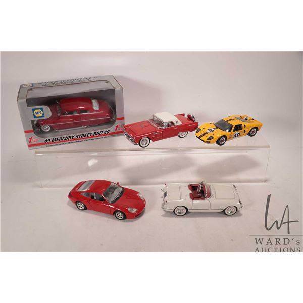 Selection of collectible scale car collectibles including 1: 25 scale 1953 Chevrolet Corvette Wix Co