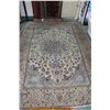 Image 1 : 100% hand made Iranian wool carpet "Esfahan" with center medallion, cream and soft blue background, 