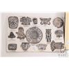 Image 2 : Collection of clay Aztec artifact replicas mounted on board and a 12" X 12" dile plus a hand thrown 
