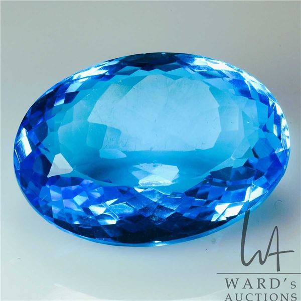 49.32 ct Certified Royal Blue Topaz gemstone , Certificate provided by consignor