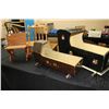 Image 1 : Selection of wooden doll furniture including school desk, rocking chair with 20" back, hand made dol