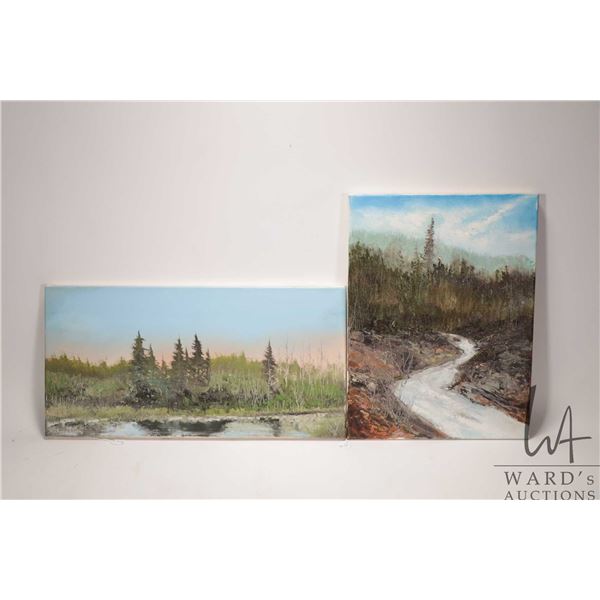 Richard Dixon, acrylic on stretched canvas painting including signed on verso "On Buffalo Trail Road