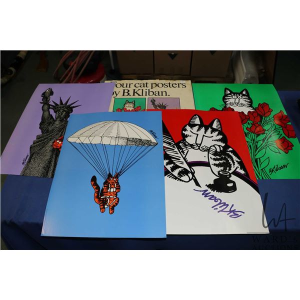 Set of four vintage poster " Four Cat Posters by B. Kliban", each 24" X 18"